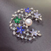 Fashion Freshwater Pearl Moon Brooch For Ladies