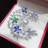 Fashion Freshwater Pearl Moon Brooch For Ladies