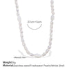 Fashion Freshwater Pearl Necklace And Bracelet Set 316L Stainless Steel 316L Stainless Steel 18K Gold Plated For Women