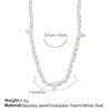 Fashion Freshwater Pearl Necklace And Bracelet Set 316L Stainless Steel 316L Stainless Steel 18K Gold Plated For Women