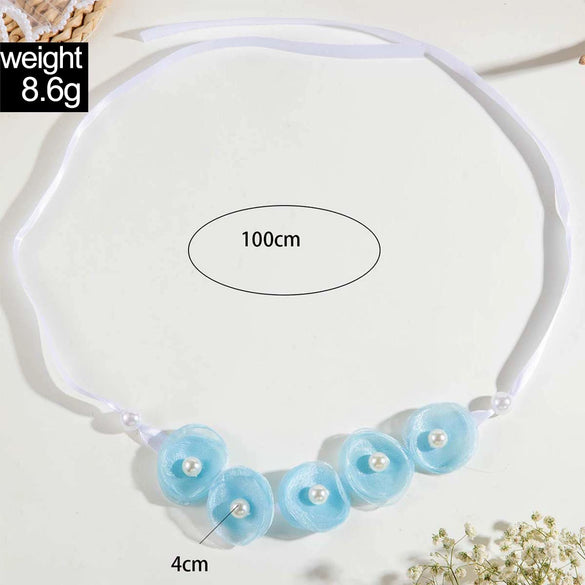 Fashion Frosted Color Three Dimensional Flower Short Clavicle Necklace For Women Acrylic Material