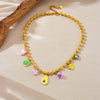 Fashion Fruit Shape Stainless Steel Pendant Necklace With Electroplating Ball Chain