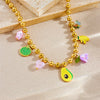 Fashion Fruit Shape Stainless Steel Pendant Necklace With Electroplating Ball Chain