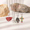 Fashion Fun Octopus Cross Stainless Steel Pendant Necklace With Electric Polishing And Dripping Oil