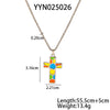 Fashion Fun Octopus Cross Stainless Steel Pendant Necklace With Electric Polishing And Dripping Oil