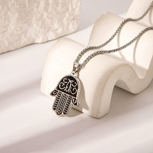 Fashion Fun Octopus Cross Stainless Steel Pendant Necklace With Electric Polishing And Dripping Oil