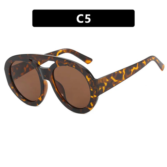 Fashion Geometric Ac Round Frame Full Frame Women'S Sunglasses