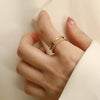Fashion Geometric Alloy Copper Plating Rhinestones 14k Gold Plated Women'S Open Ring
