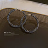 Fashion Geometric Alloy Earrings With Diamond Accents Exaggerated Statement Design For A Bold Temperament Style