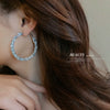 Fashion Geometric Alloy Earrings With Diamond Accents Exaggerated Statement Design For A Bold Temperament Style