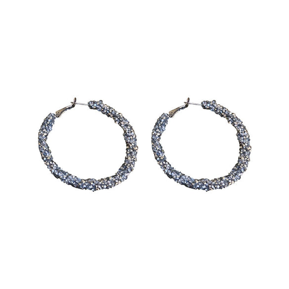 Fashion Geometric Alloy Earrings With Diamond Accents Exaggerated Statement Design For A Bold Temperament Style
