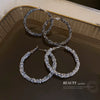 Fashion Geometric Alloy Earrings With Diamond Accents Exaggerated Statement Design For A Bold Temperament Style