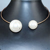 Fashion Geometric Alloy Pearl Collar Necklace Elegant Exaggerated Pendant Jewelry For Women