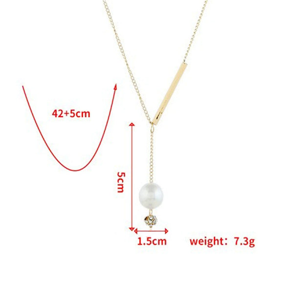 Fashion Geometric Alloy Pearl Collar Necklace Elegant Exaggerated Pendant Jewelry For Women