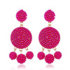 Fashion Geometric Alloy Pendant Earrings With Round Ball Bead Design Electroplated Statement Earrings For Women