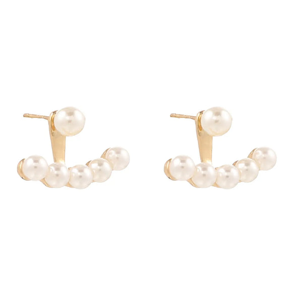 Fashion Geometric Alloy Plating Artificial Pearls Women'S Earrings 1 Pair