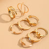 Fashion Geometric Alloy Plating Women's Rings 8 Pieces