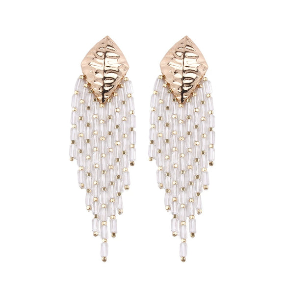 Fashion Geometric Alloy Tassel Earrings For Women With Electroplating