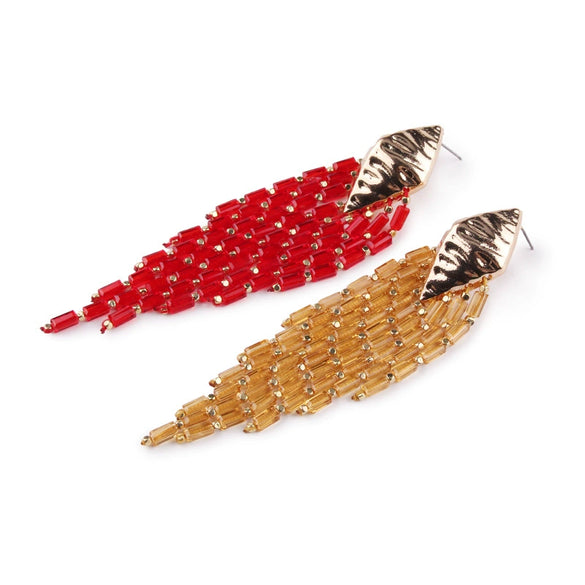 Fashion Geometric Alloy Tassel Earrings For Women With Electroplating