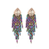 Fashion Geometric Alloy Tassel Earrings For Women With Electroplating