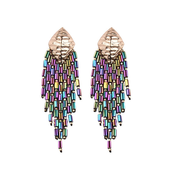 Fashion Geometric Alloy Tassel Earrings For Women With Electroplating
