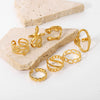 Fashion Geometric Chain Cross Opening Ring For Ladies Stainless Steel With 18K Gold Plated Electroplating