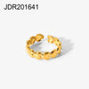 Fashion Geometric Chain Cross Opening Ring For Ladies Stainless Steel With 18K Gold Plated Electroplating