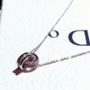 Fashion Geometric Circle Zircon Elegant Short Collarbone Necklace With Copper O Chain For Women