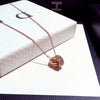 Fashion Geometric Circle Zircon Elegant Short Collarbone Necklace With Copper O Chain For Women