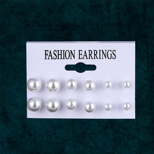 Fashion Geometric Color Round Electroplated Imitation Pearl Alloy Women's Earrings