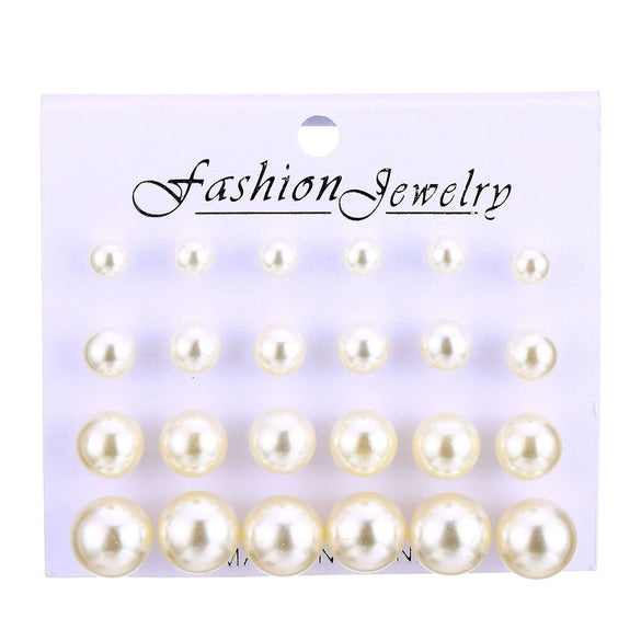 Fashion Geometric Color Round Electroplated Imitation Pearl Alloy Women's Earrings