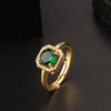 Fashion Geometric Colorful Zircon Open Ring For Women Copper Electroplated Light Luxury Niche Minimalist