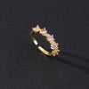 Fashion Geometric Colorful Zircon Open Ring For Women Copper Electroplated Light Luxury Niche Minimalist