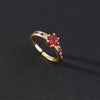 Fashion Geometric Colorful Zircon Open Ring For Women Copper Electroplated Light Luxury Niche Minimalist