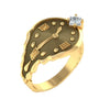 Fashion Geometric Constellation Metal Ring With Rhinestone Inlay Electroplated Unisex Jewelry