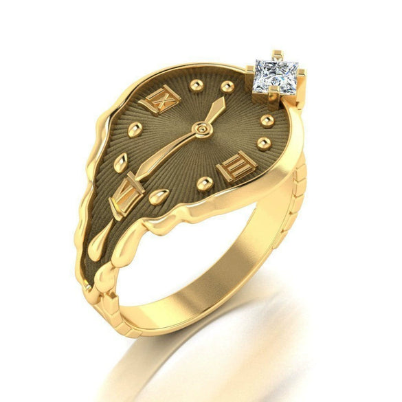 Fashion Geometric Constellation Metal Ring With Rhinestone Inlay Electroplated Unisex Jewelry