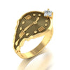 Fashion Geometric Constellation Metal Ring With Rhinestone Inlay Electroplated Unisex Jewelry