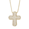 Fashion Geometric Copper Cross Pendant Necklace With Electroplating And Box Chain