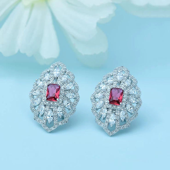Fashion Geometric Copper Crystal Earrings For Women Electroplated Statement Earrings Wholesale