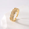 Fashion Geometric Copper Gold Plated Zircon Open Ring 1 Piece