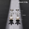 Fashion Geometric Copper Inlay Artificial Pearls Zircon Drop Earrings 1 Pair