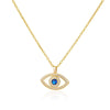 Fashion Geometric Copper Micropaved Zircon Cross Pendant Women's Necklace With Electroplating And Water Wave Chain
