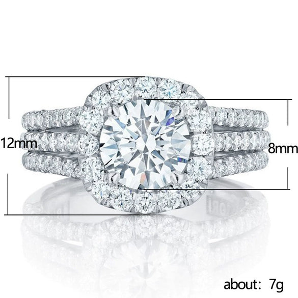 Fashion Geometric Copper Ring With Zirconia For Women