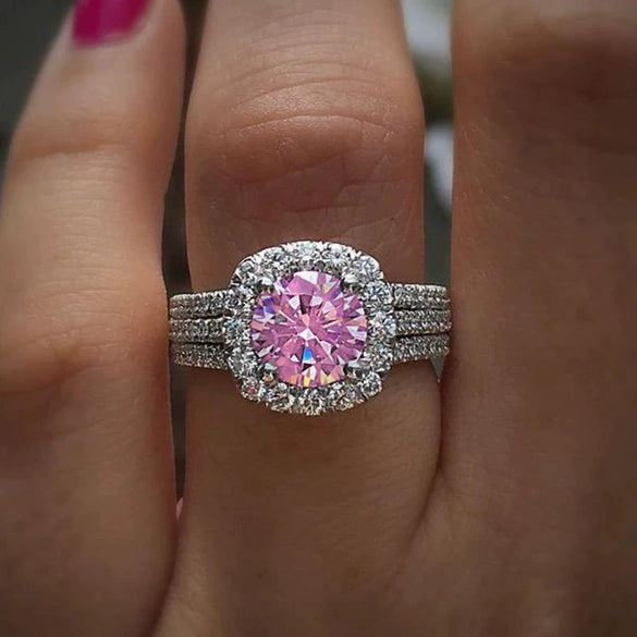 Fashion Geometric Copper Ring With Zirconia For Women