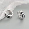 Fashion Geometric Cross And Circle Earrings For Women In S925 Sterling Silver With Electroplated Finish