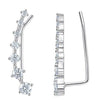 Fashion Geometric Curved Line Moissanite Stud Earrings 925 Sterling Silver