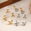 Fashion Geometric Dot Diamond Stainless Steel Women's Earrings