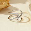 Fashion Geometric Double Zshaped 925 Silver Zirconium Ring