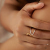 Fashion Geometric Double Zshaped 925 Silver Zirconium Ring