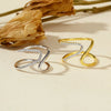 Fashion Geometric Double Zshaped 925 Silver Zirconium Ring